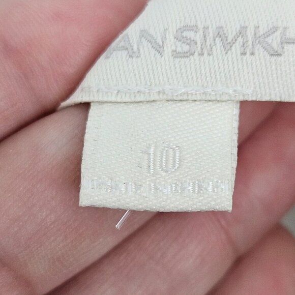 Jonathan Simkhai Plisse Metallic Bustier Ruffle Dress Silver Women’s Size 10 - Picture 11 of 16